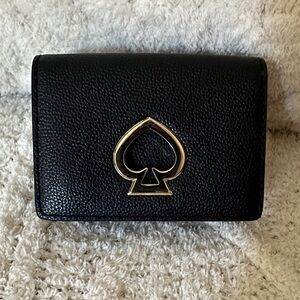 Kate Spade Black Card Holder with Gold Accent
